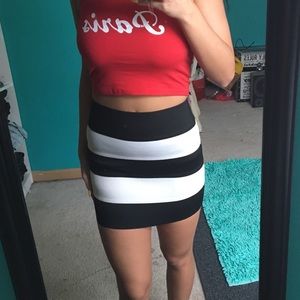 FOREVER21 STRIPED MINI SKIRT